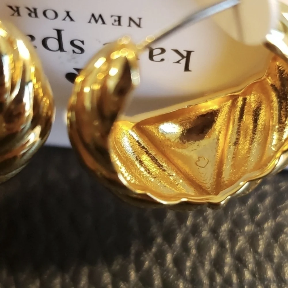 Kate Spade French Twist Gold Hoop Earrings